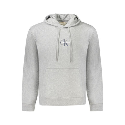 Calvin Klein "Felpa da uomo in cotone grigio con cappuccio"