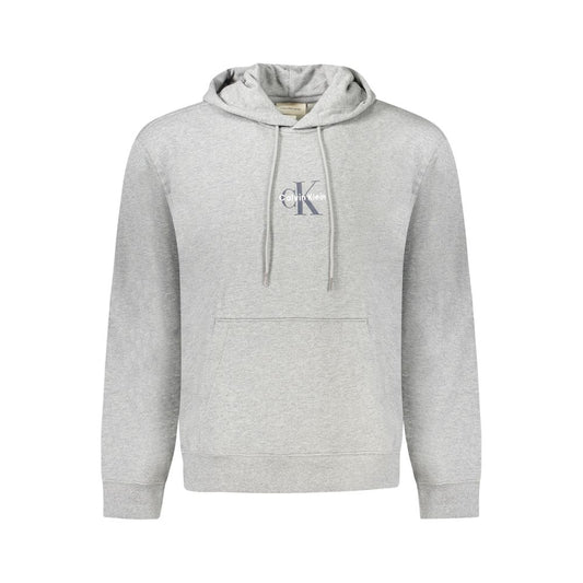 Calvin Klein "Felpa da uomo in cotone grigio con cappuccio"