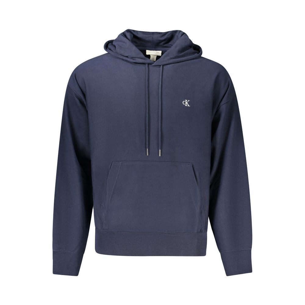 Felpa con cappuccio da uomo in cotone blu Calvin Klein