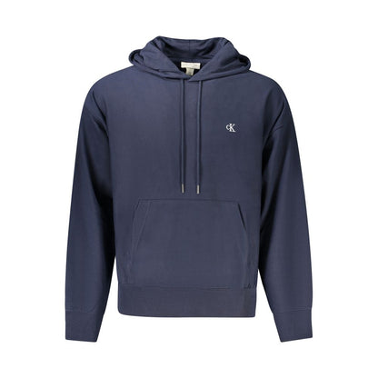 Felpa con cappuccio da uomo in cotone blu Calvin Klein