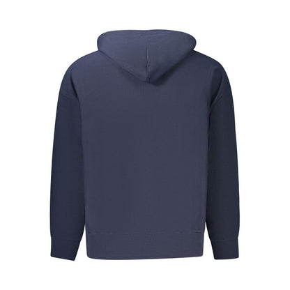Felpa con cappuccio da uomo in cotone blu Calvin Klein