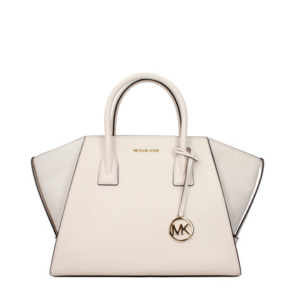 Borsa a mano in pelle beige Michael Kors