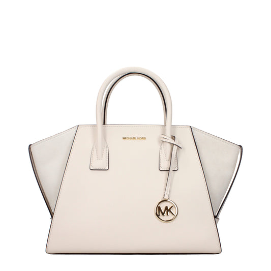 Borsa a mano in pelle beige Michael Kors