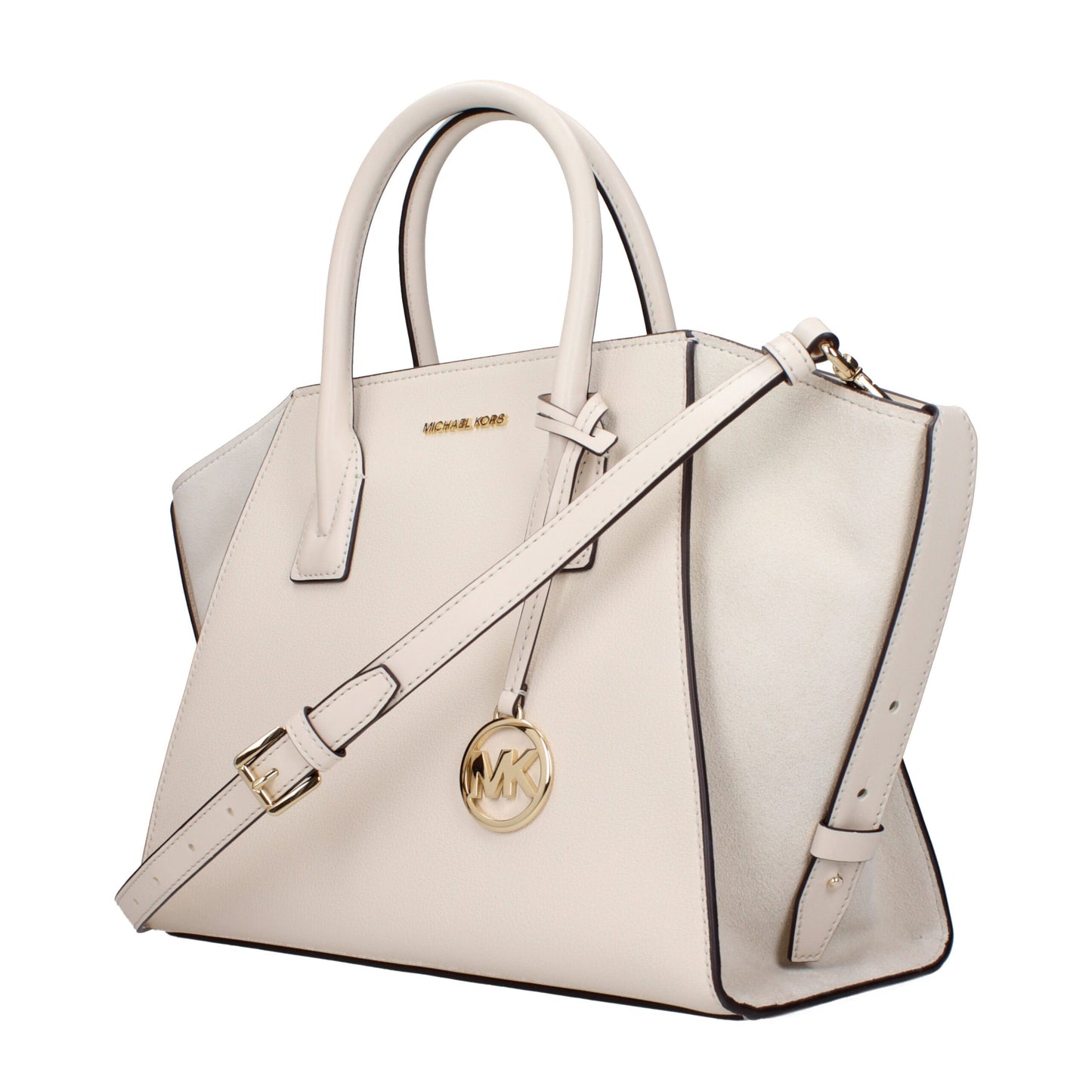 Borsa a mano in pelle beige Michael Kors