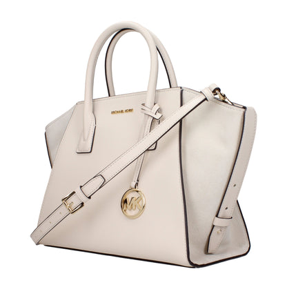 Borsa a mano in pelle beige Michael Kors