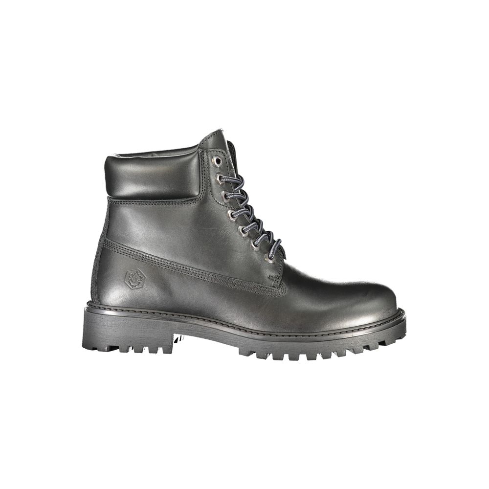 Bottes de bûcheron en cuir noir pour hommes