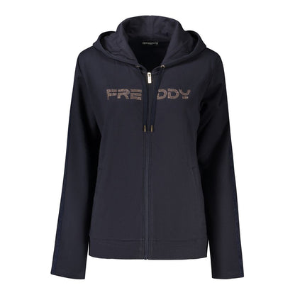Felpa da donna in cotone blu Freddy