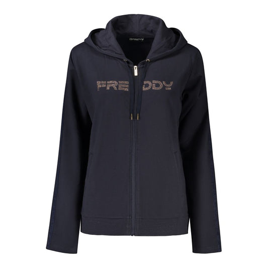 Felpa da donna in cotone blu Freddy