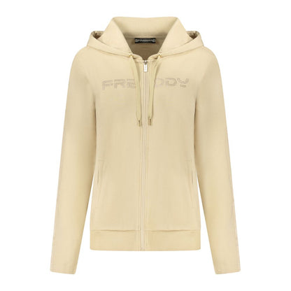 Sweat-shirt Freddy beige en coton pour femme