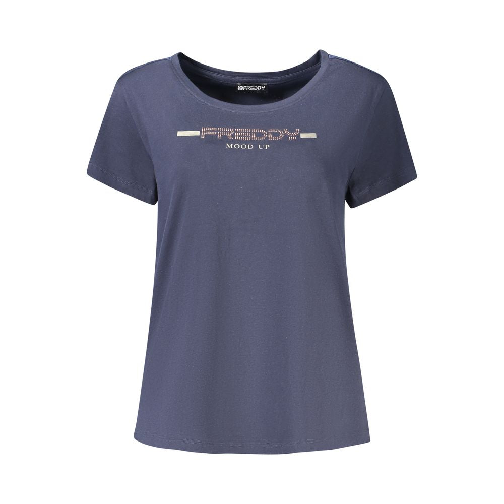 T-shirt Freddy «Blu Cotton pour femme avec détails en strass»