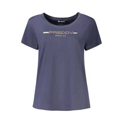 T-shirt Freddy «Blu Cotton pour femme avec détails en strass»
