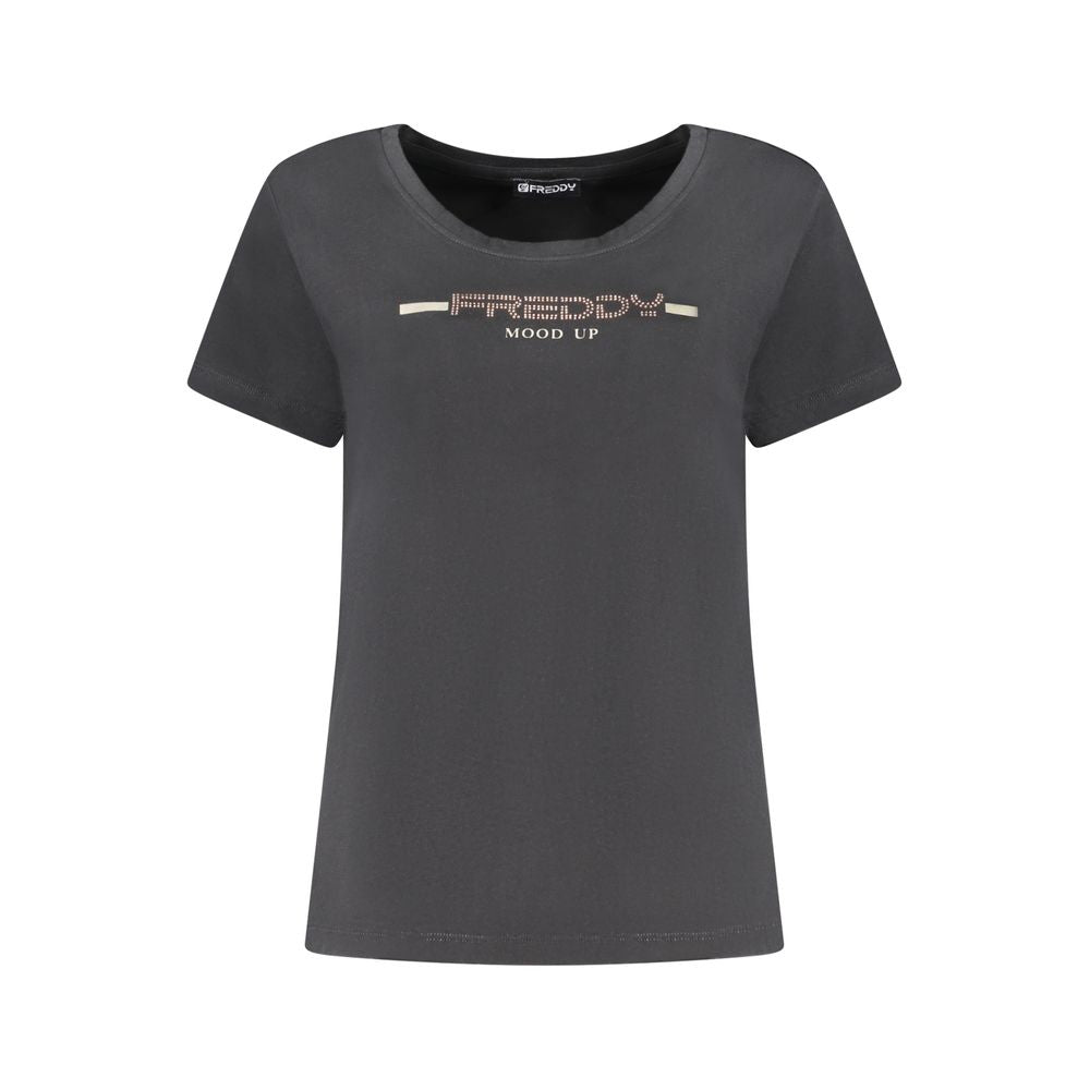 Maglietta da donna in cotone nero Freddy