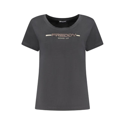 Maglietta da donna in cotone nero Freddy