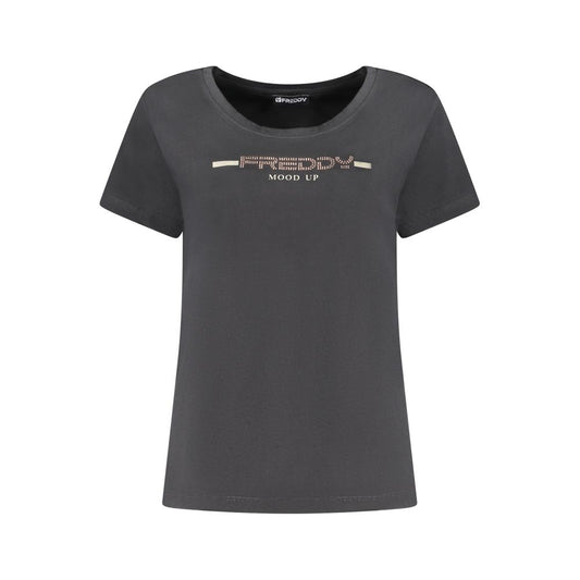 Maglietta da donna in cotone nero Freddy