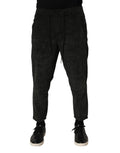 Pantalon coupe droite en velours côtelé taille mi-haute noir pour homme Dondup