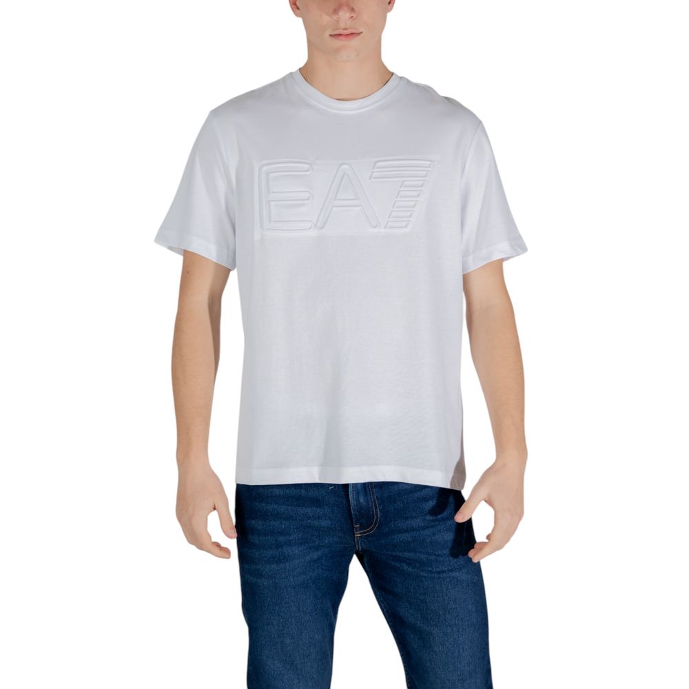T-shirt blanc en coton EA7 Emporio Armani