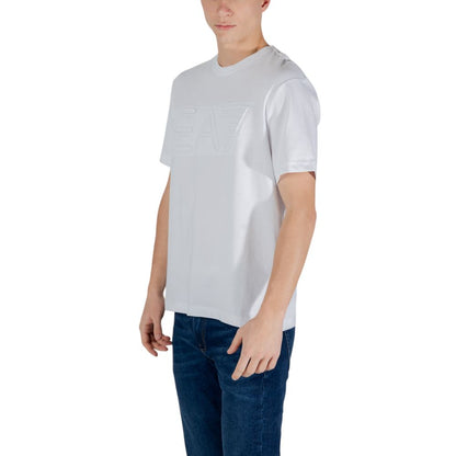 T-shirt blanc en coton EA7 Emporio Armani