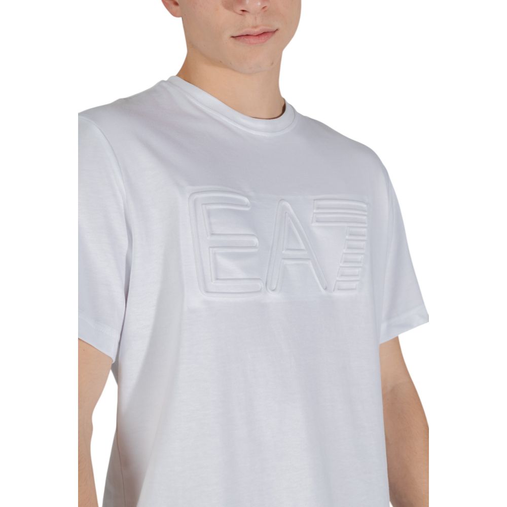 T-shirt blanc en coton EA7 Emporio Armani