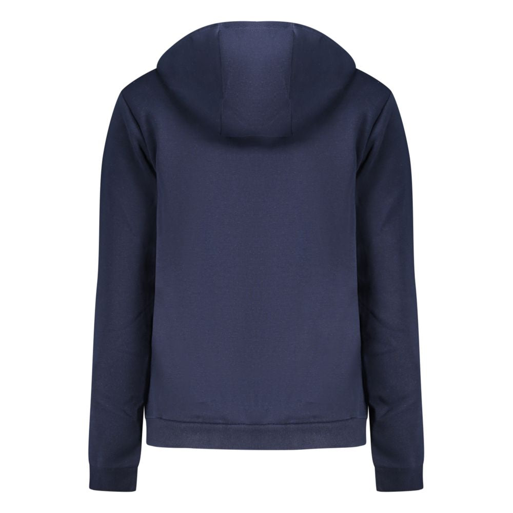 Felpa da donna in cotone blu con cappuccio e cerniera, Norvegia 1963