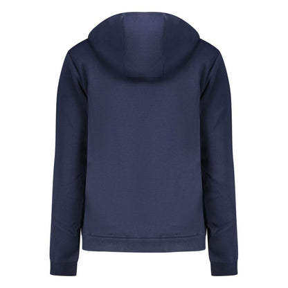 Felpa da donna in cotone blu con cappuccio e cerniera, Norvegia 1963