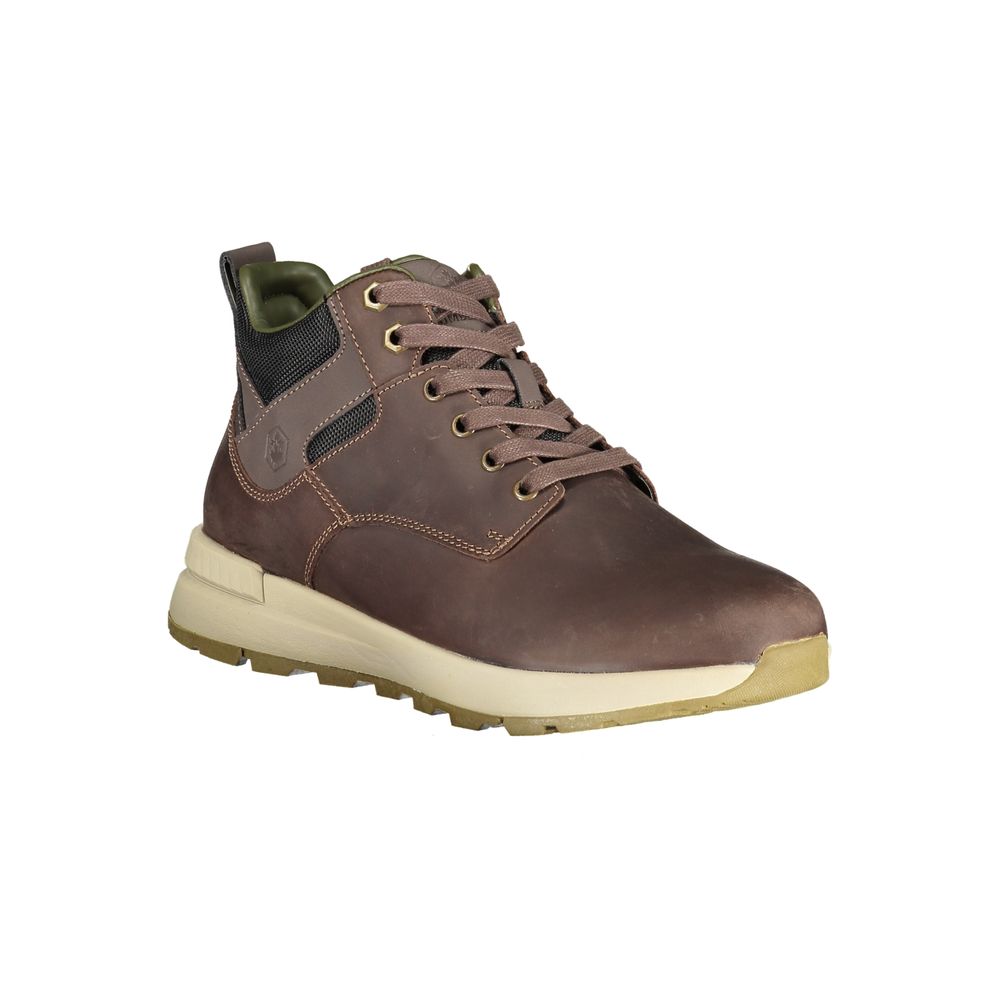 Bottines de bûcheron en cuir marron pour homme