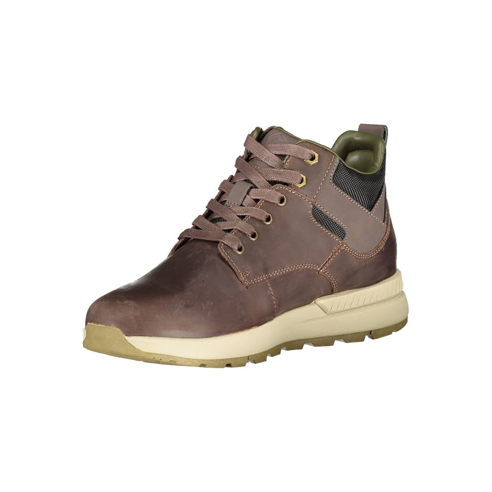 Bottines de bûcheron en cuir marron pour homme
