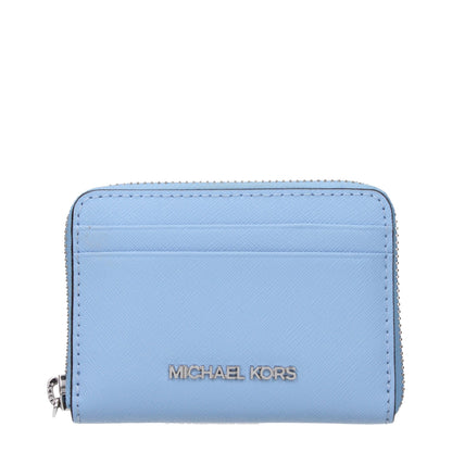 Portacarte Michael Kors in pelle azzurro chiaro