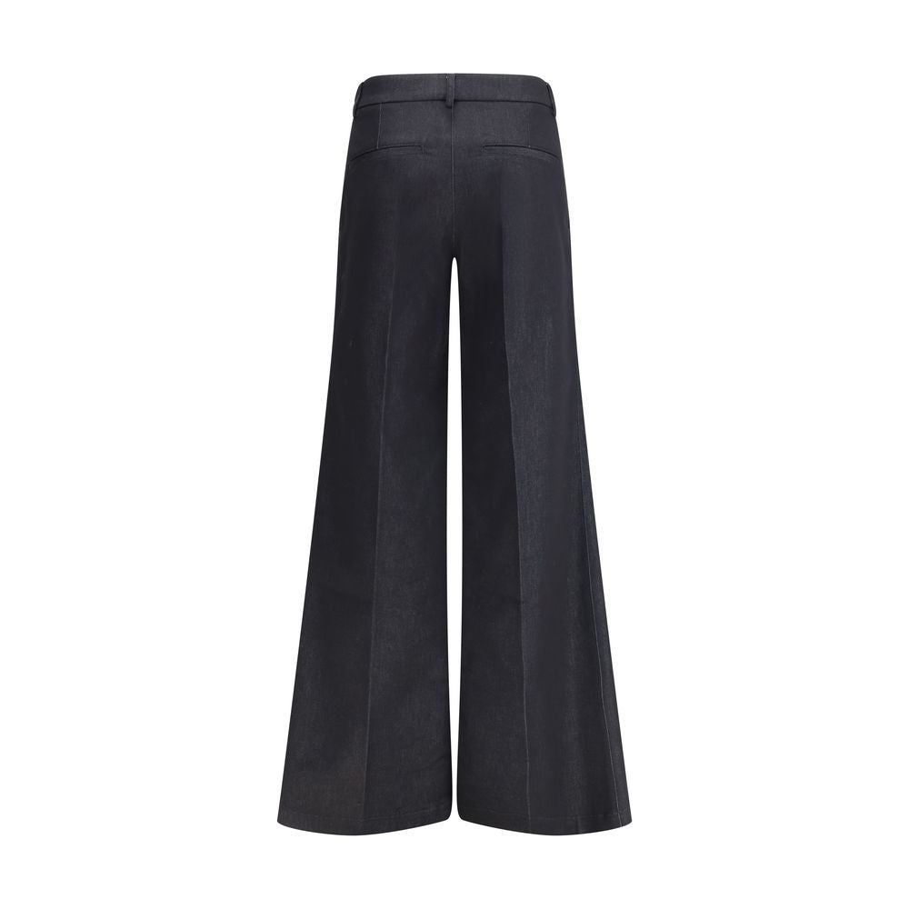 Pantaloni svasati in poliestere nero Darkpark