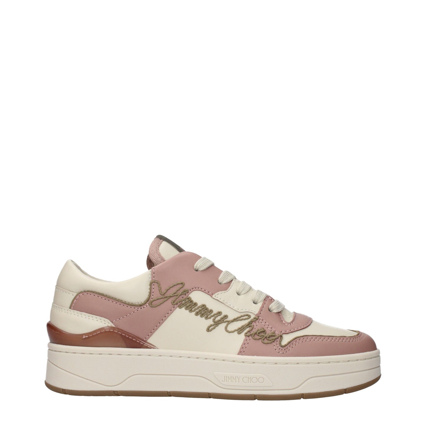 Baskets basses en cuir rose Jimmy Choo