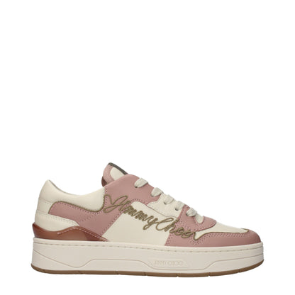 Baskets basses en cuir rose Jimmy Choo