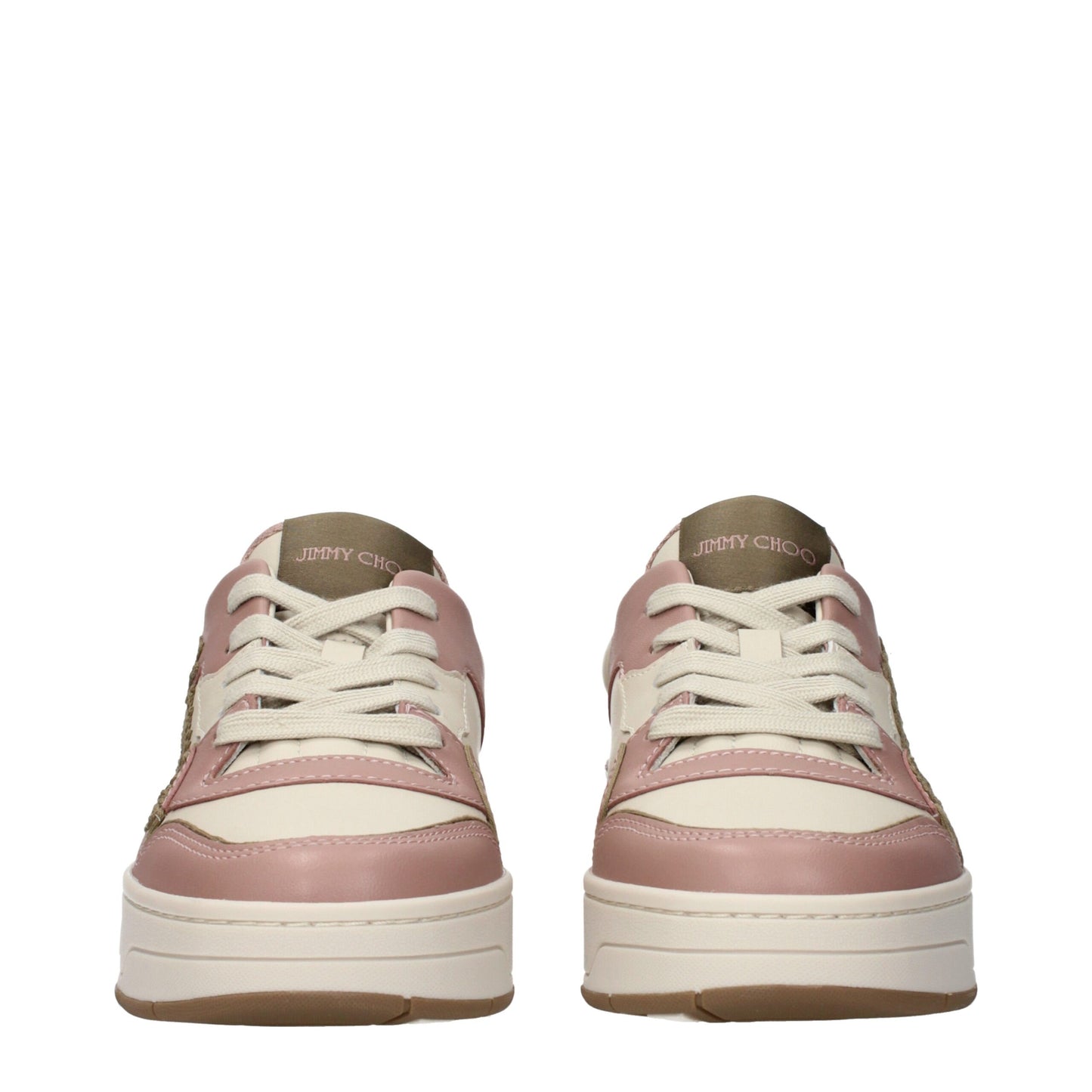 Baskets basses en cuir rose Jimmy Choo
