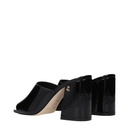 Sandali con plateau in pelle nera Jimmy Choo