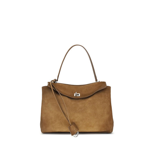 Borsa a spalla Balenciaga in pelle di vitello marrone Bos Taurus