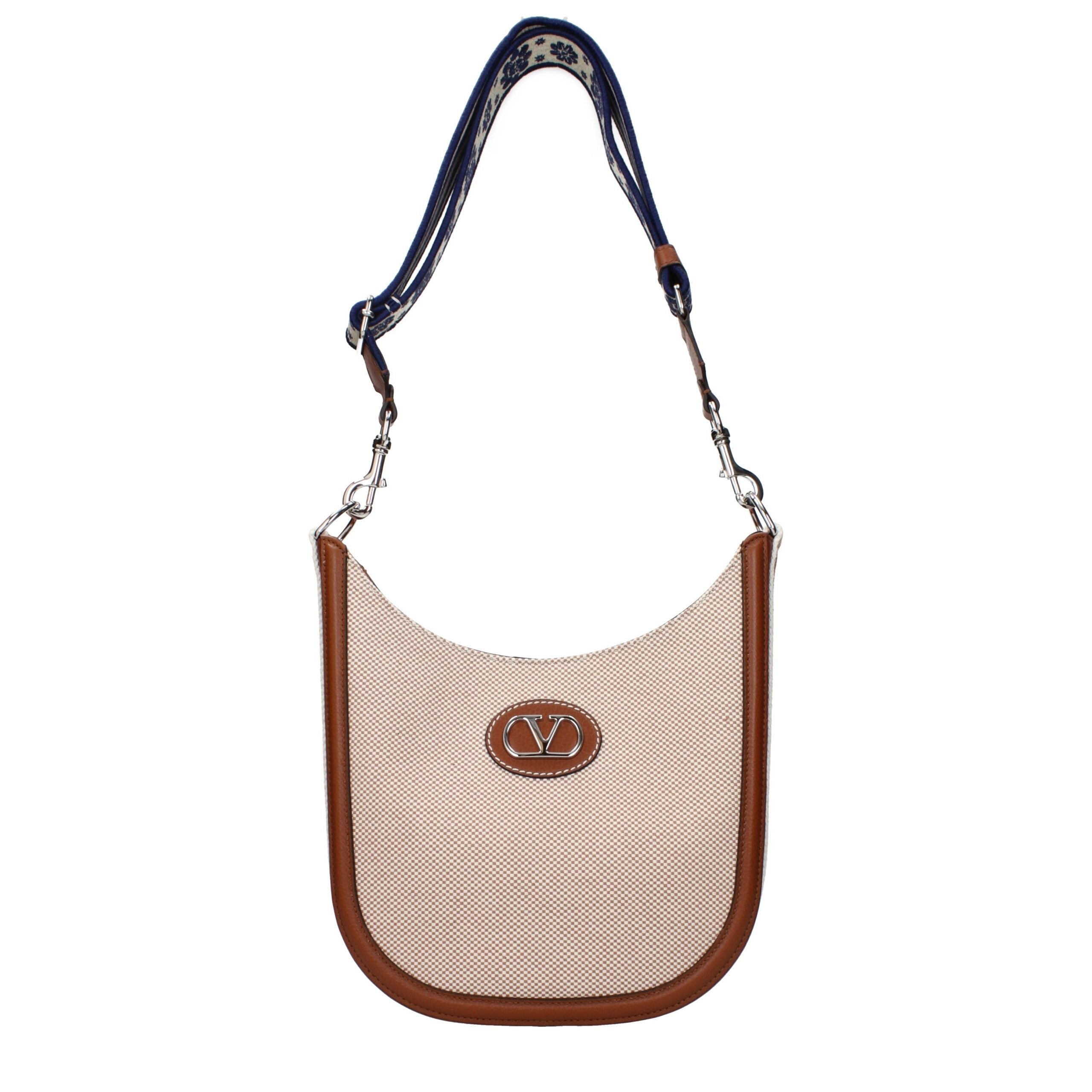 Sac bandoulière Valentino Garavani en tissu beige