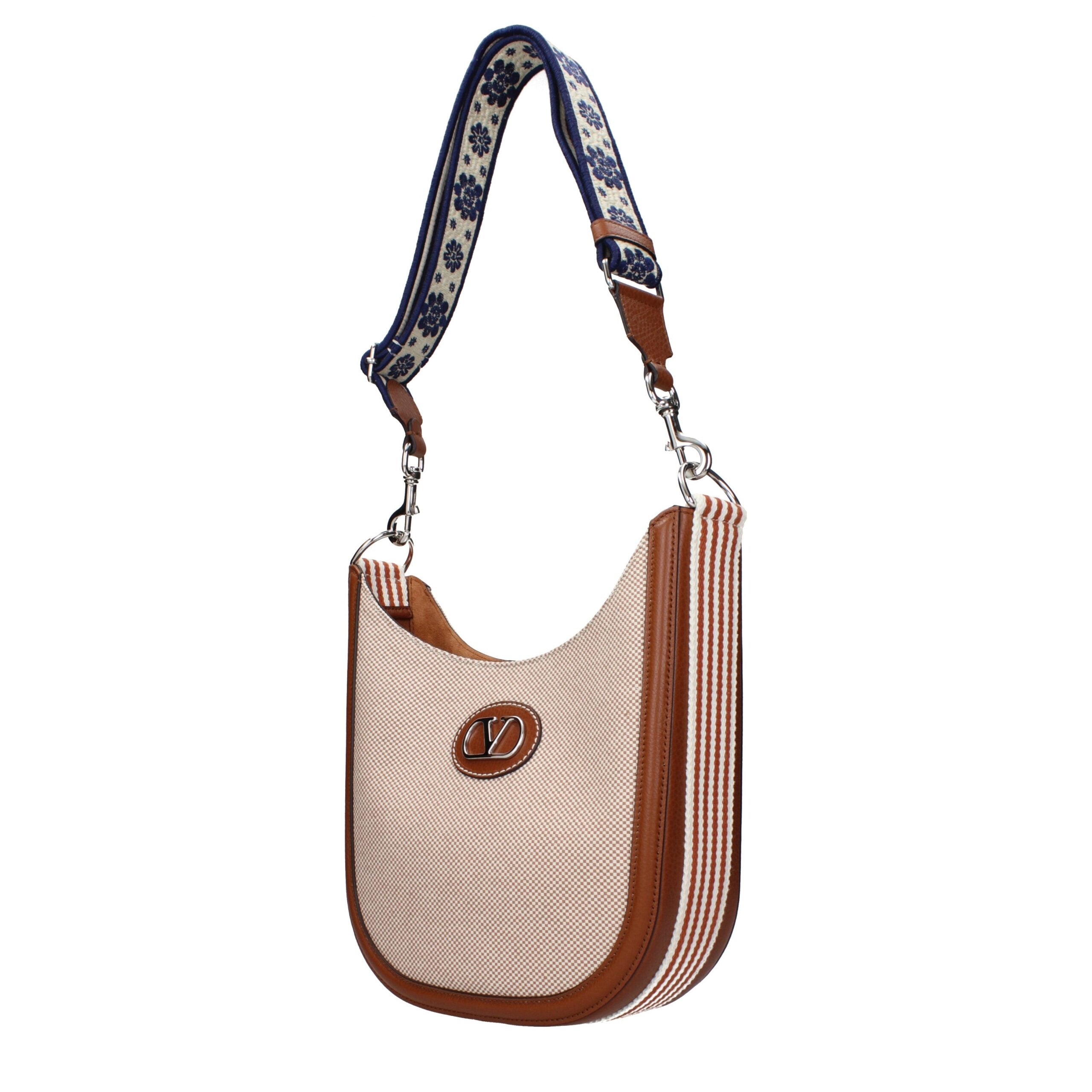 Sac bandoulière Valentino Garavani en tissu beige