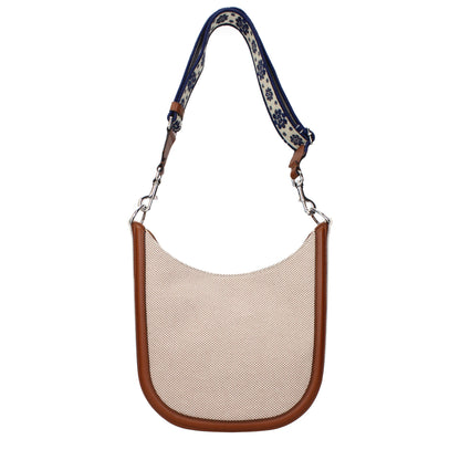 Borsa a Tracolla Valentino Garavani in Tessuto Beige