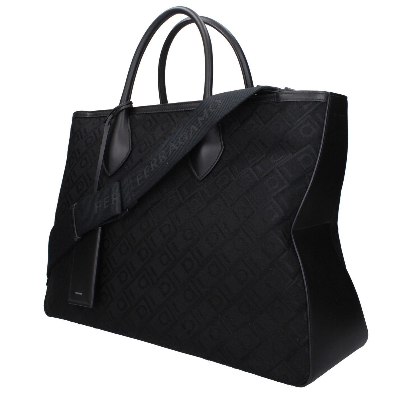 Borsa a mano in tessuto nero Salvatore Ferragamo