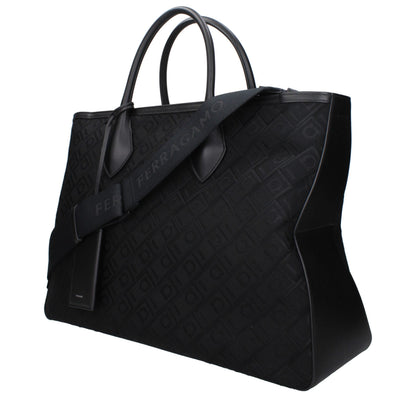 Borsa a mano in tessuto nero Salvatore Ferragamo