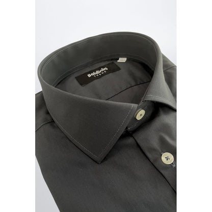 Camicia da uomo in cotone grigio Baldinini Trend
