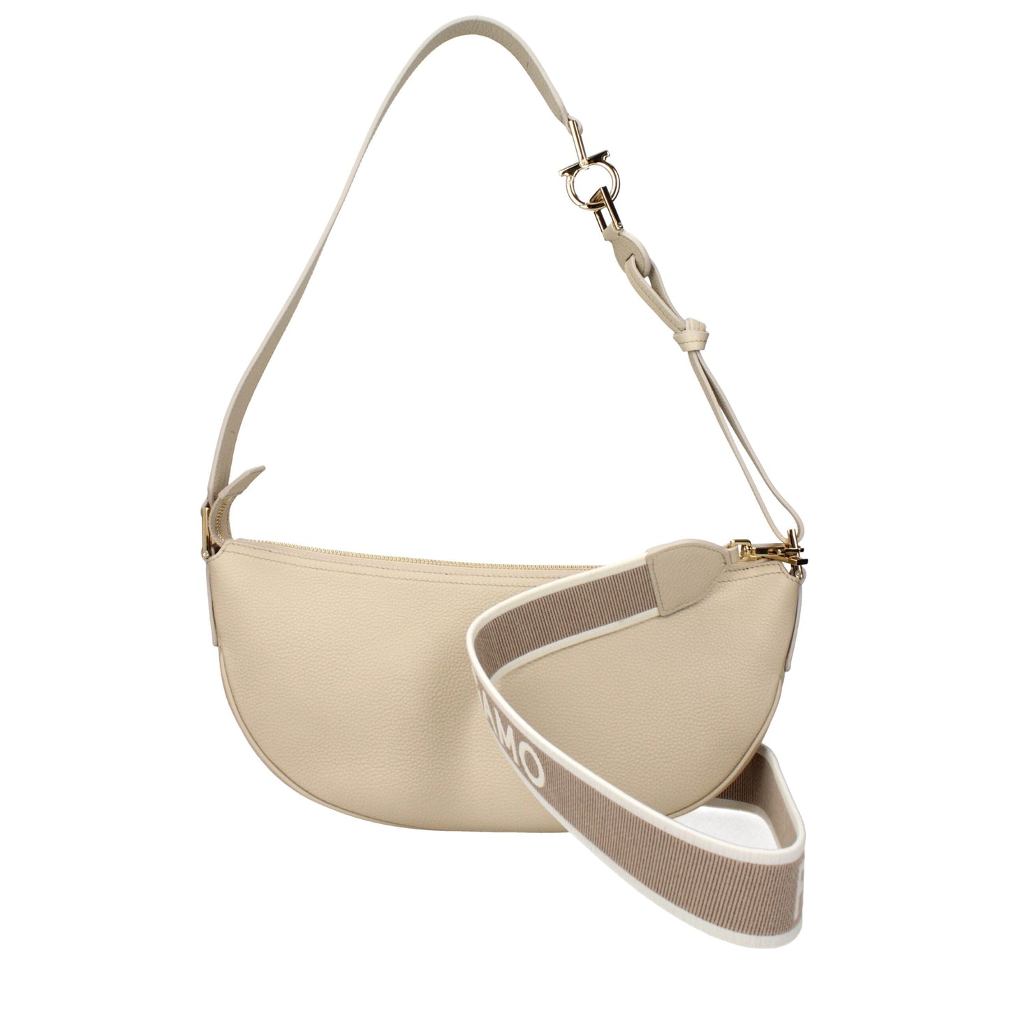 Borsa a spalla Salvatore Ferragamo in pelle grigia
