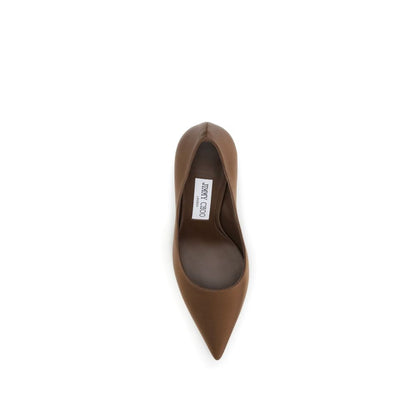 Décolleté con tacco alto in seta marrone Jimmy Choo