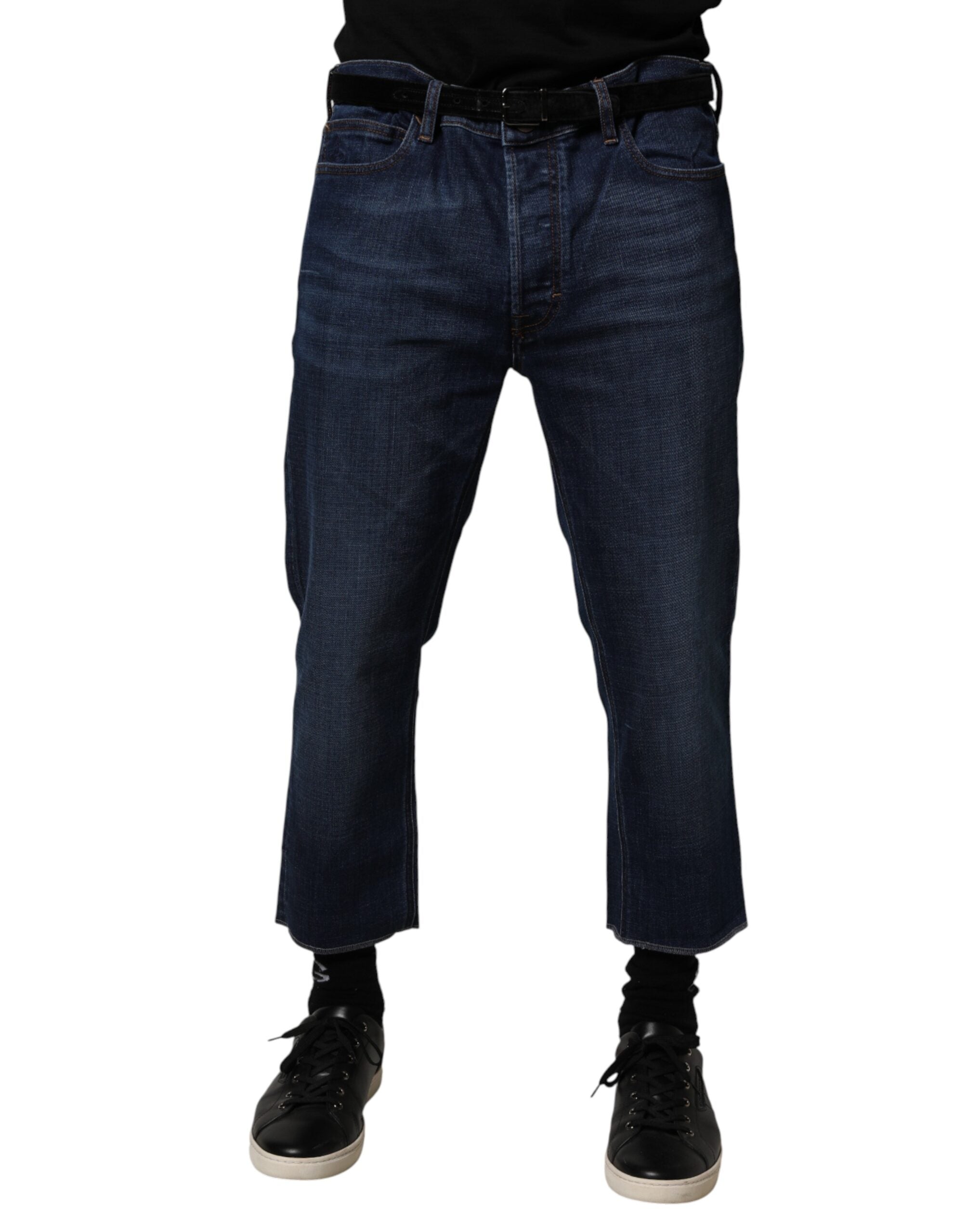 Vivienne Westwood Jean Cropped en Denim de Coton Bleu Taille Moyenne Homme