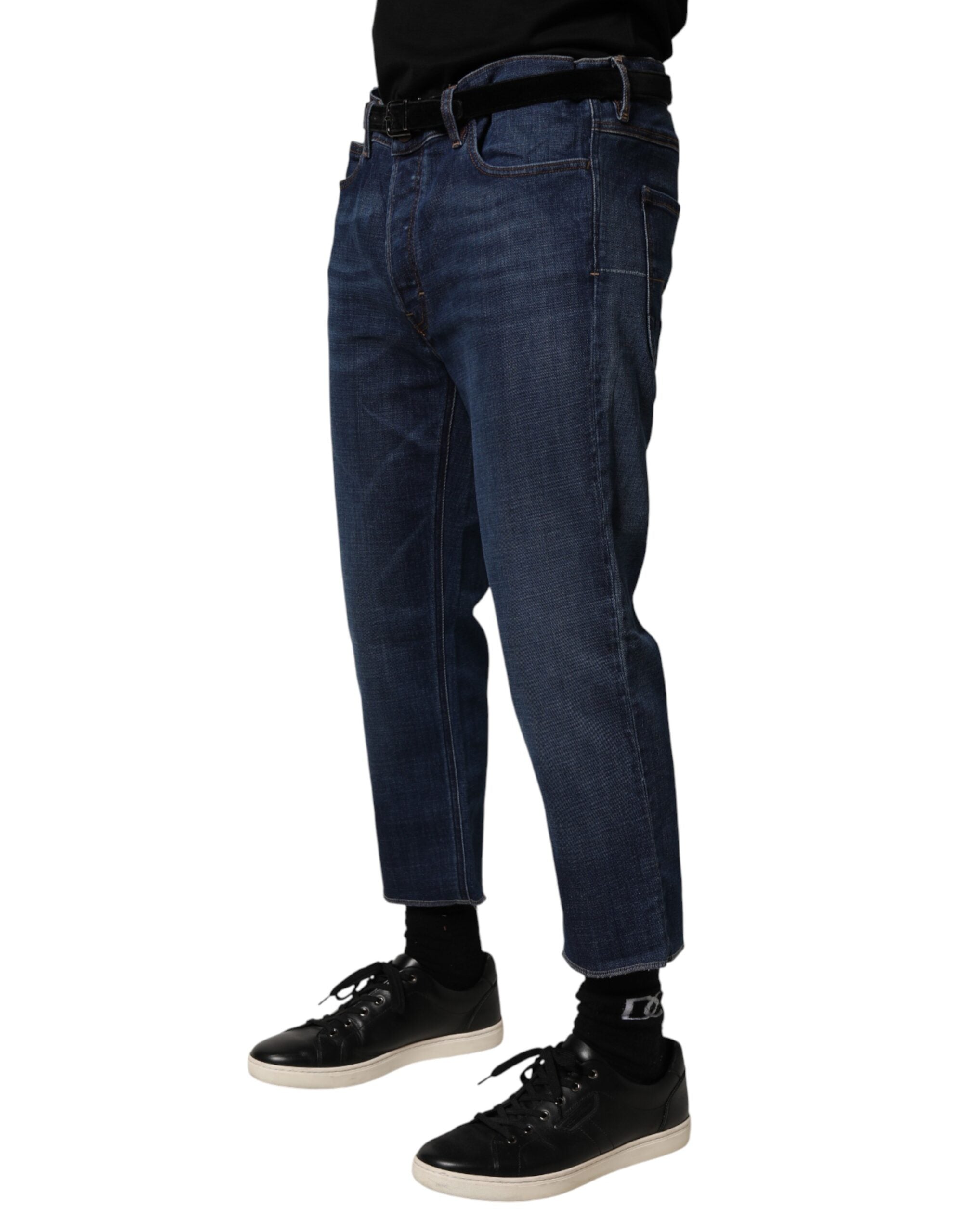 Vivienne Westwood Jean Cropped en Denim de Coton Bleu Taille Moyenne Homme