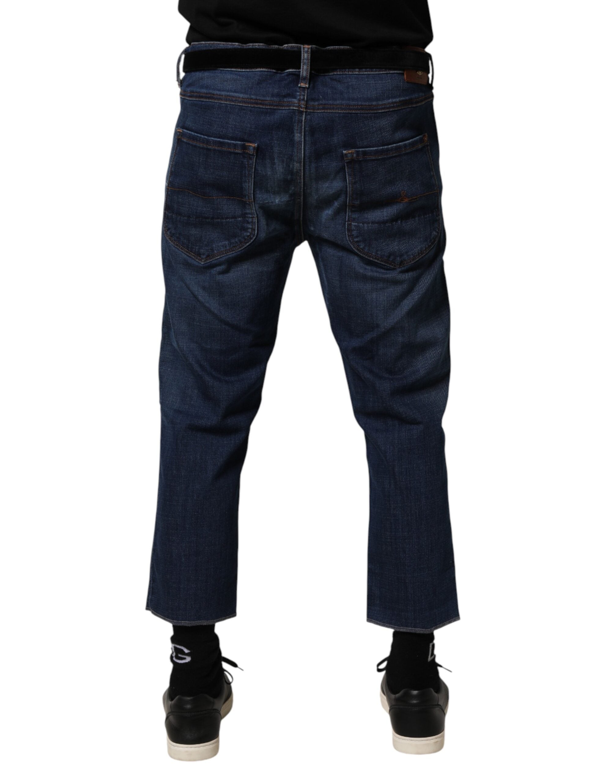 Vivienne Westwood Jean Cropped en Denim de Coton Bleu Taille Moyenne Homme