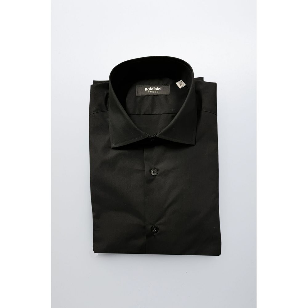 Camicia da uomo in cotone nero Baldinini Trend