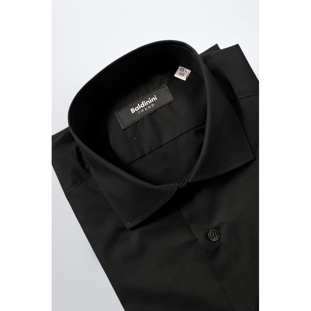 Camicia da uomo in cotone nero Baldinini Trend