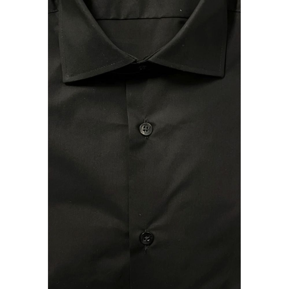 Camicia da uomo in cotone nero Baldinini Trend