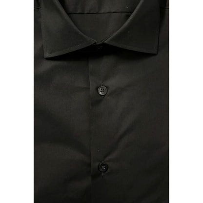 Camicia da uomo in cotone nero Baldinini Trend