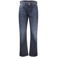Jeans a vita alta da donna in cotone blu Calvin Klein