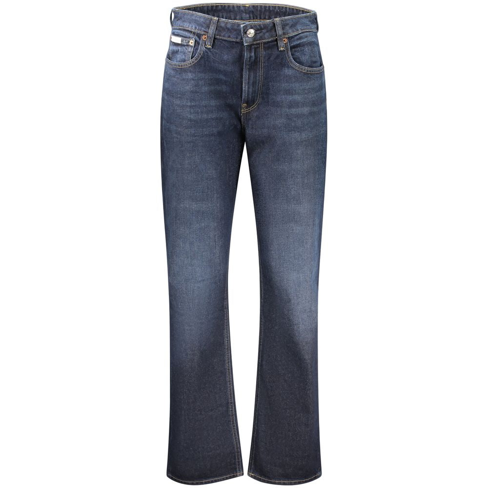 Jean taille haute en coton bleu Calvin Klein pour femme